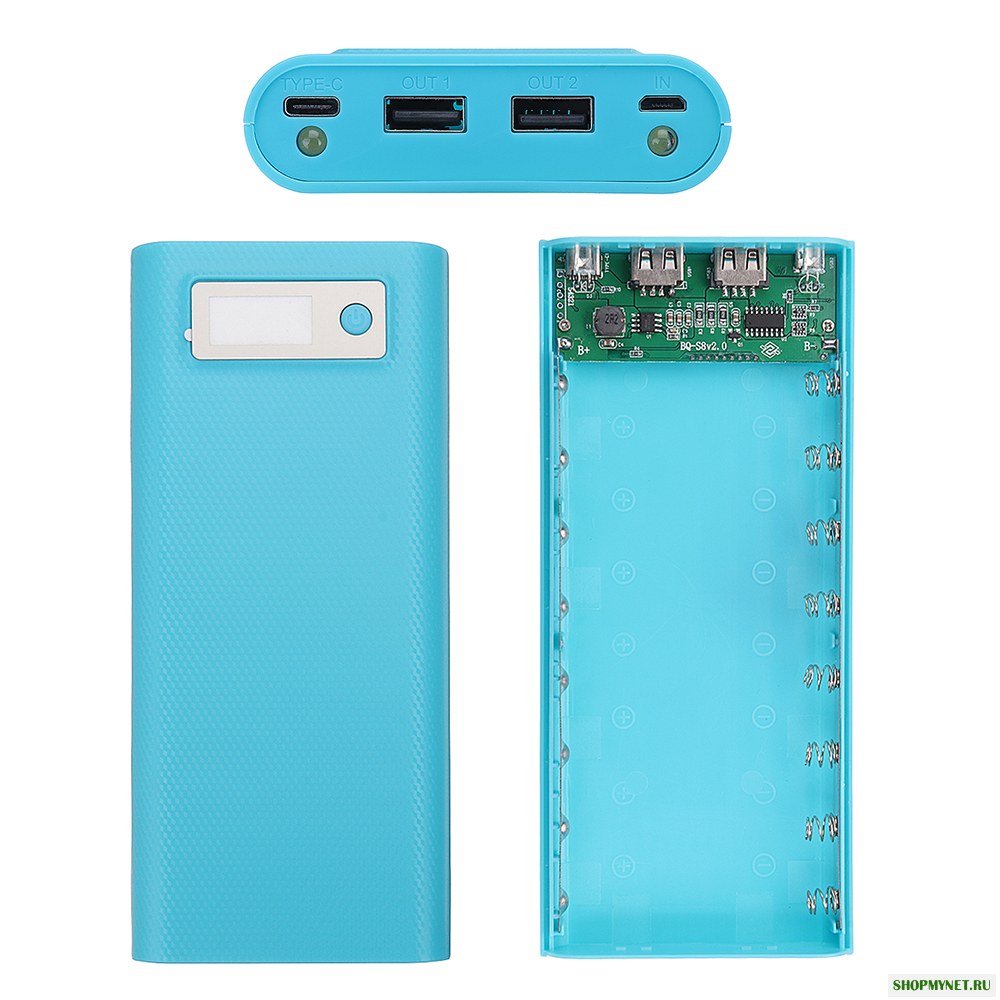 Bakeey 8x18650 2A 2 USB-порта LCD Дисплей 20000mAh Батарея Чехол Банк питания Коробка для Mi Макс. 3