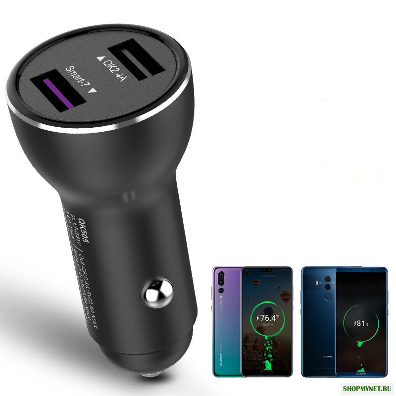 Bakeey QK505L Dual USB Quick Charge 3.0 Fast Авто USB-зарядное устройство для iPhone для Samsung Xiaomi Huawei